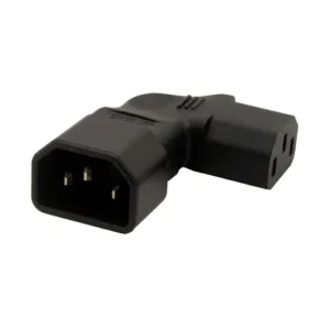 C14 to C13 Vertical Right-Angle Power Adapter - Space-Saving Cable Converter